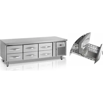TEFCOLD Chladicí Stůl Nerez UC 5360 + AKCE | Podestavba se Zásuvkami, š. 180 cm, 6 Šuplík, Servis ČR
