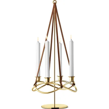Vánoční dekorace Georg Jensen Přídavný pozlacený stojan k adventnímu svícnu Season
