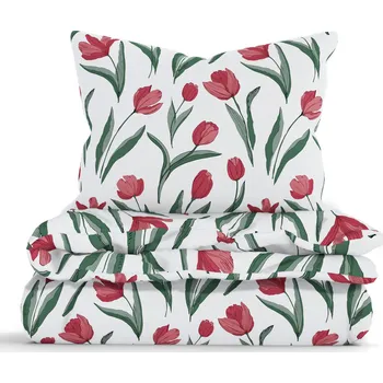 Povlečení Prodloužené bavlněné povlečení Renforcé – Tulipány