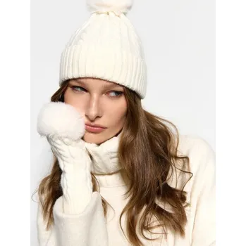 Čepice Čepice s bambulí - ONE SIZE - House - krémový - 927HE-01X