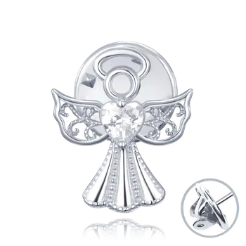 Brož Moonlit Stříbrná brož anděl se zirkonem