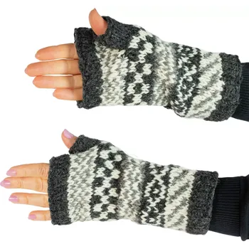 Rukavice Vlněné bezprstové rukavice Rajutan Grey & White