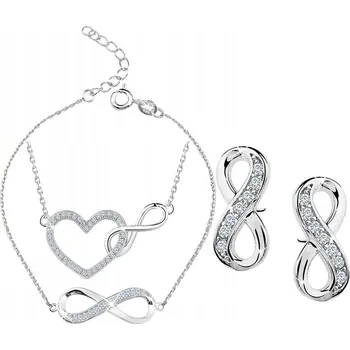 Souprava šperků SADA STŘÍBRNÝCH ŠPERKŮ NEKONEČNO STŘÍBRO