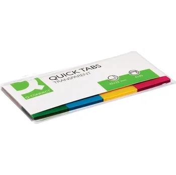 Záložky Q-Connect, plastové, 19 x 43 mm, 4 barvy