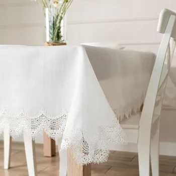 ubrus SERENA Ubrus s krajkou, 140x180 cm, barva 001 bílá