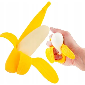 Hračka pro nejmenší BANÁN, ANTISTRESOVÁ MAČKACÍ HRAČKA, VYPADÁ JAKO OPRAVDOVÝ OVOC