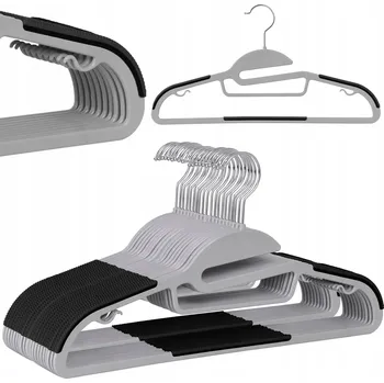 Věšák Věšák na oblečení Gockowiak šedo-černý plastový závěsný 20 ks