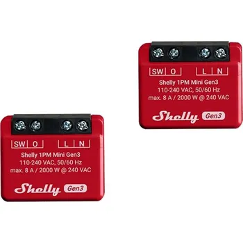 Centrální jednotka pro chytrou domácnost Shelly 1PM Mini Gen3 Set of 2 Controllers, WiFi/Bluetooth
