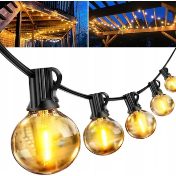 Venkovní osvětlení 30M ZAHRADNÍ GIRLANDA NA BALKON TERASU 52 ŽÁROVEK