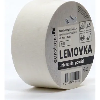 Lepicí páska EUROTAPE Textilní lepící páska Lemovka, 48 mm, 10 m, různé barvy Barva: bílá