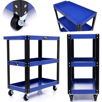 DÍLENSKÝ VOZÍK SKŘÍŇKA NA NÁŘADÍ SERVISNÍ NA KOLEČKÁCH 3 POLICE PEVNÝ