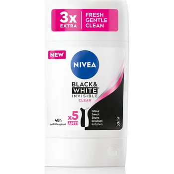 Nivea Black&White Invisible Clear Antiperspirant tuhý deodorant 50 ml.