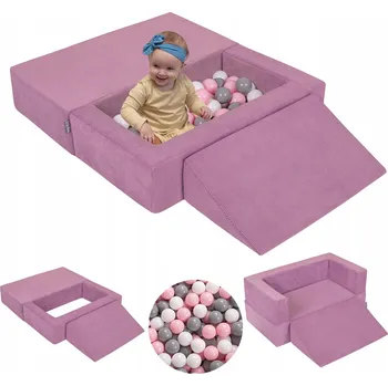 Pohovka Pěnová pohovka / gauč s klínem a 100 míčky – sada PRO DĚTI KiddyMoon