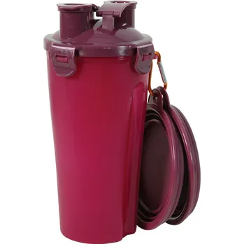 Miska pro psa Lahev 2v1+ 2 misky BIVOUAK 2x350ml červená Zolux