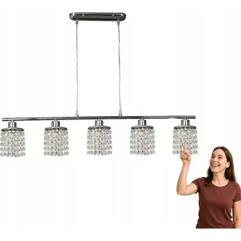 Art deco závěsné osvětlení ROYAL - 5xG9, 40W, chromované / čiré