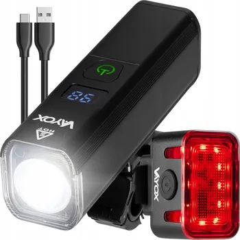 Cyklosvítilna SADA PŘEDNÍHO A ZADNÍHO SVĚTLA NA KOLO LED, NABÍJECÍ VAYOX