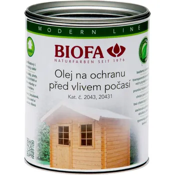 Olej na dřevo Biofa Olej na ochranu před vlivem počasí, barevný 2043 Balení: 1 L