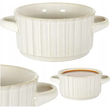 Keramická miska na polévku RUSTICA 13,5 cm moderní design kulatá