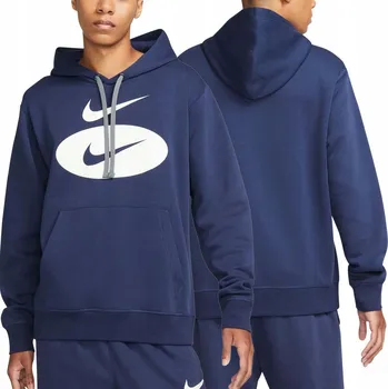 Pánská mikina Pánská tmavě modrá zateplená pánská mikina souprava Nike klokanka DM5458-410 XL