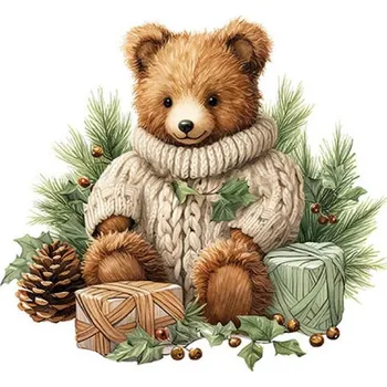 Papírový ubrousek Bílé ubrousky s plyšovým medvídkem Cuddle Bear - 33*33 cm (20ks)