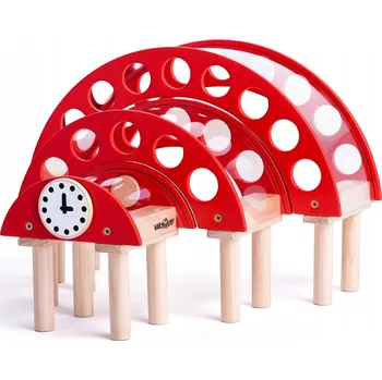 Vláček a vláčkodráha Dřevěná železniční stanice pro vláčky Woodyland