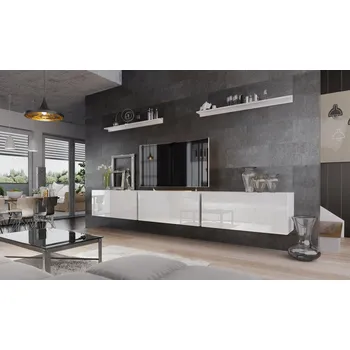 Obývací stěna Moderní sestava do obývacího pokoje BRADT 6 - bílá