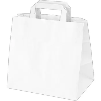 Papírové tašky bílé 18+8 x 22 cm [250 ks] (47012)