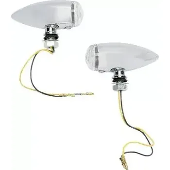 Osvětlení pro motocykl Homologované led motocyklové custom blinkry DRAG SPECIALTIES MARKER LIGHTS barva chrom, čiré sklo (směrovky pro Harley Davidson, Bobber, Café Racer i dalších custom motorky)