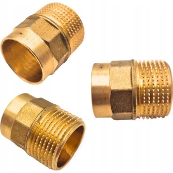 Fitinka Mosazná spojka měď CU 18 x 3/4" palce VNĚJŠÍ ZÁVIT