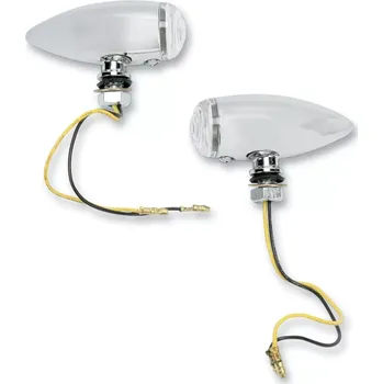 Osvětlení pro motocykl Led motocyklové custom blinkry DRAG SPECIALTIES MARKER LIGHTS barva chrom, bílé sklo (směrovky pro Harley Davidson, Bobber, Café Racer i dalších custom motorky)