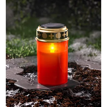 Smuteční dekorace Die moderne Hausfrau Solární hřbitovní svíčka 634888 12,5 cm zlatá