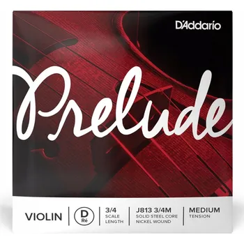 Struna pro kytaru a smyčcový nástroj D'Addario Prelude J813 D 3/4 houslová struna
