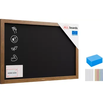 Allboards, Tabule černá křídová v dřevěném rámu 90x60 cm, TB96
