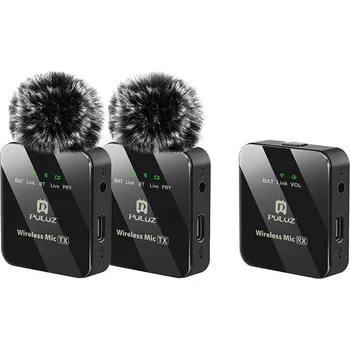 Mikrofon PULUZ 2 TX + 1 RX Bezdrátový vázací mikrofon