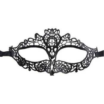 Karnevalová maska Funny Fashion Krajková škraboška 22 x 8,5 cm černá