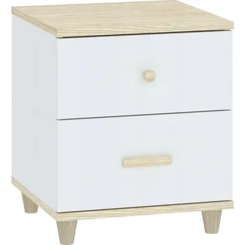 Noční stolek Noční stolek WALLER - akácie/bílá