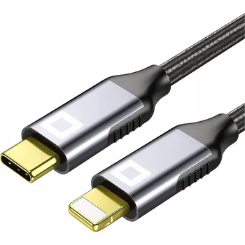 Datový kabel Kabel Co2 USB-C – Apple Lightning 2 m šedý