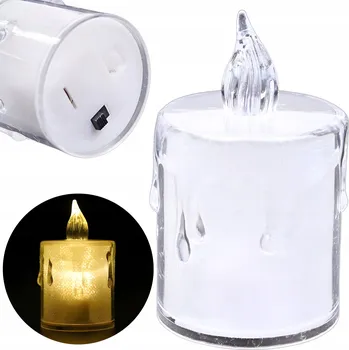 Svíčka LED SVÍČKA DEKORATIVNÍ LED vklad do hřbitovní svíčky VOSK 8cm LED NA BATERIE