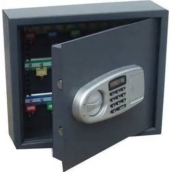 Trezor Skříňka na klíče se sejfem, 60 klíčů, elektronický zámek, 340x400x120 mm