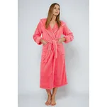 Dlouhý dámský župan Diana růžový s kapucí M