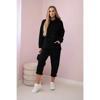 Tříčtvrteční souprava Milano Winter s kapucí černá