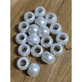 Dětské navlékací korálky Plastové perly s velkým průvlekem 10 ks 11x15 mm