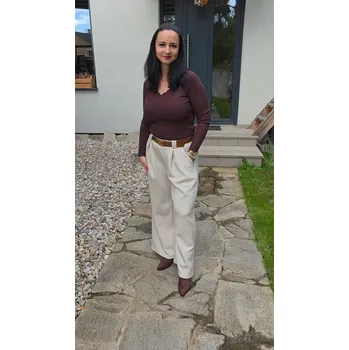 Dámské tričko Žebrované triko SARA čokoládově hnědé Velikost: UNI: XS - L