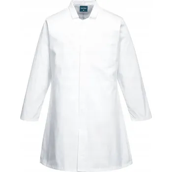 Kuchyňská zástěra Pánská potravinová zástěra s 1 kapsou, praní 60 °C vel. XXL Bílá R