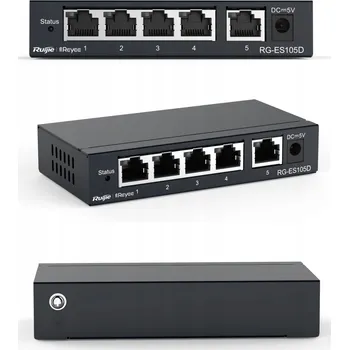 Switch NEŘÍZENÝ SWITCH RUIJIE RG-ES105D, 5 PORTŮ, STOLNÍ, FAST ETHERNET