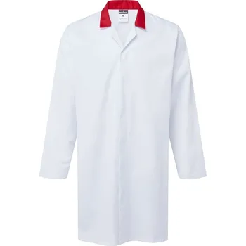 Kuchyňská zástěra Zástěra pro potravinářský průmysl bez kapes vel. S Bílá/Červená E