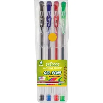 Gelový roller Cricco - 0,7 mm, sada 4 barev