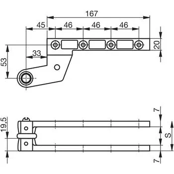 Čepový pant GEZE model DB, pro falcové dveře, pozink