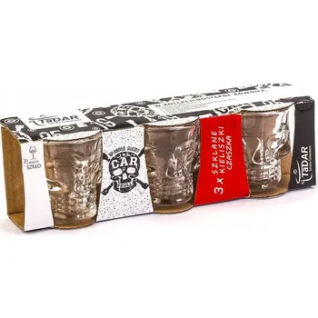 Sklenice Skleničky na tinkturu, sklenice na vodku Tadar Lebka bezbarvá 45ml 3 ks