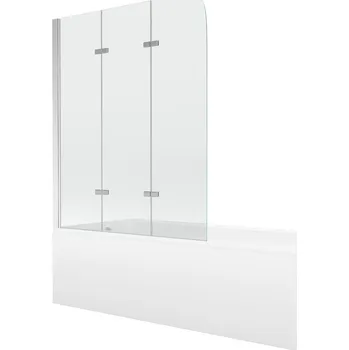 Vana Mexen Vega vana 160x70cm panel + zástěna 120 cm, transparent, chrom 550116070X9012030100